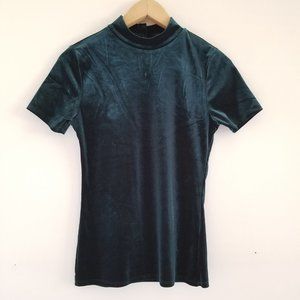 Velvet Green High-Neck